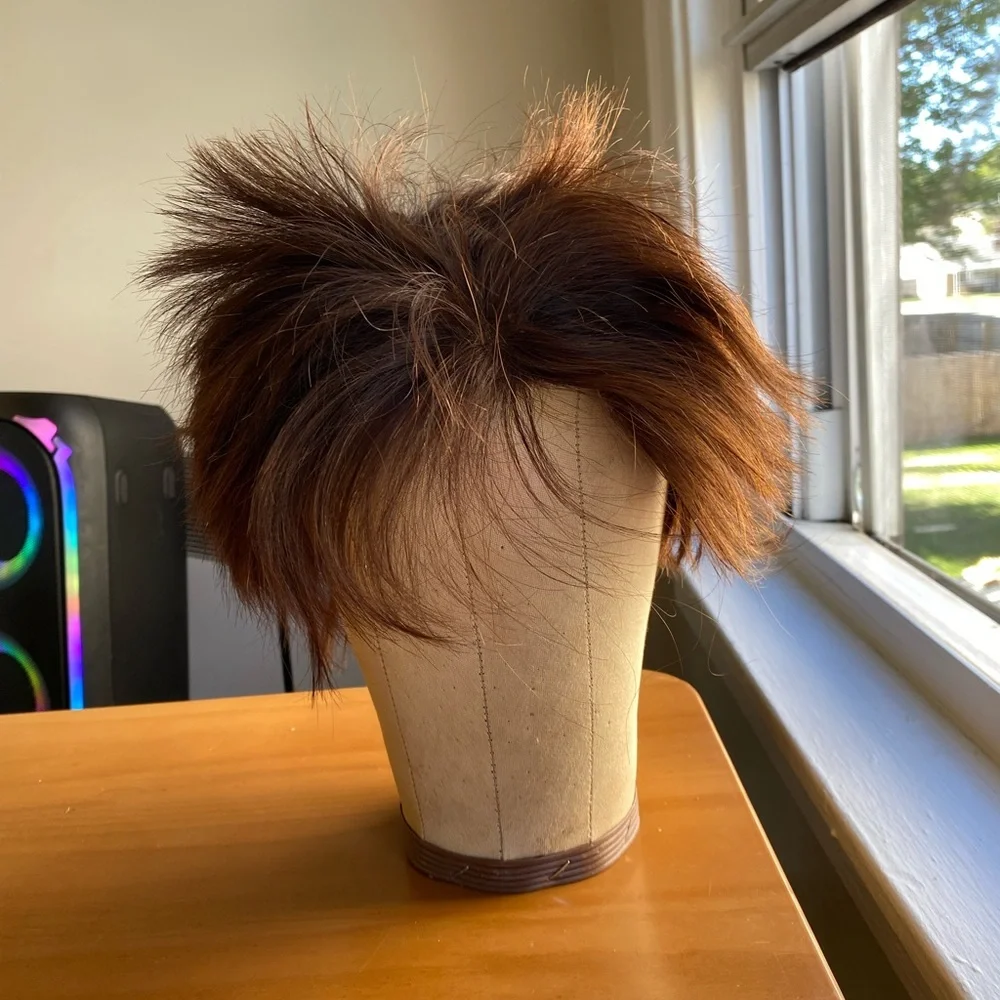Remy 100% Human Hair Lace Front Wig Bob Short Medium Brown NWOT